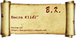 Becze Klió névjegykártya